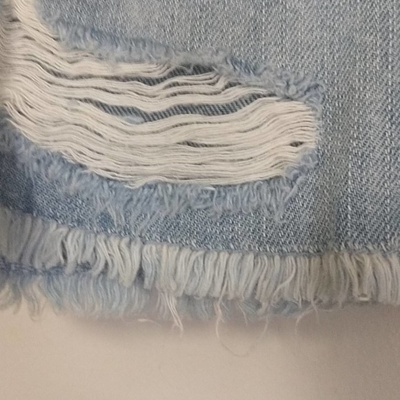 2.1 Denim Raw Hem Distressed Mini Skirt 26 - Picture 4 of 8